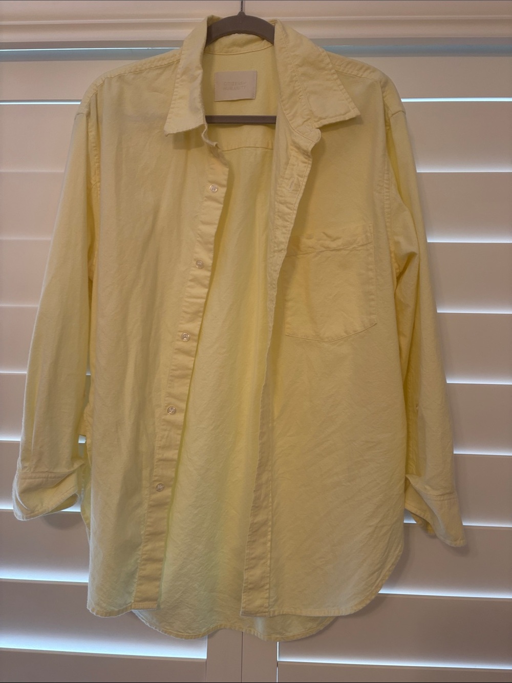 Citizens Of Humanity Pale Yellow Button-Up Shirt Jacket